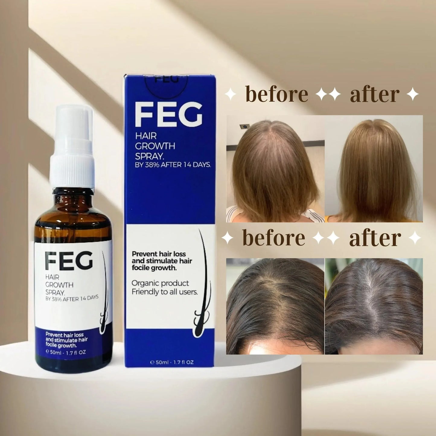 High Quality FEG Plus Beard & Hair Growth Serum Spray | 50ml